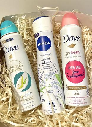 Набір дезодорантів dove nivea