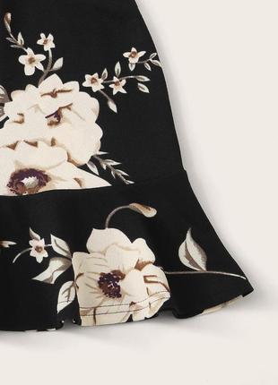 Юбка женская цветочный принт, юбка с воланом2 фото