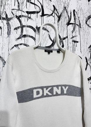 Dnky donna karan new york, кофта, лонгслів, велике лого, оригінал, базове, дізель, в полосочку,4 фото