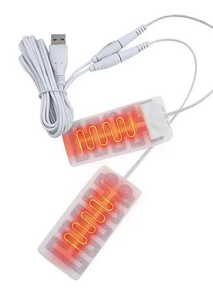 Нагревательные элементы для перчаток от power bank по кабелю usb (7-15 часов обогрева)