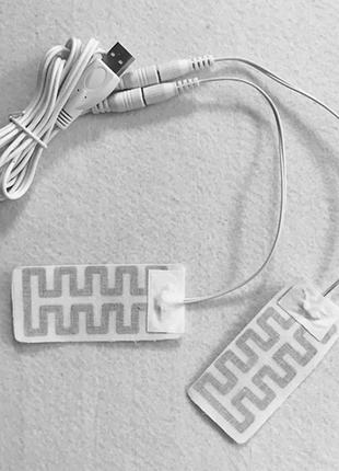 Нагревательные элементы для перчаток от power bank по кабелю usb (7-15 часов обогрева)