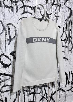 Dnky donna karan new york, кофта, лонгслів, велике лого, оригінал, базове, дізель, в полосочку,3 фото