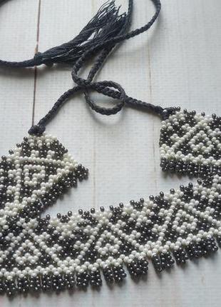 Чокер сірий з орнаментом