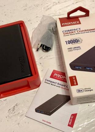 Зовнішній акумулятор (powerbank) promate bolt-10 10000 mah black