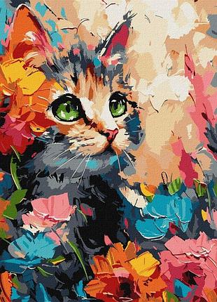 Набір для розпису по номерах "пухнастий котик" 30х40см