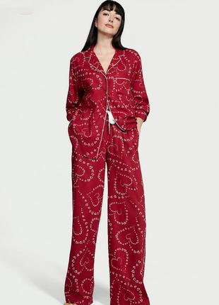 Піжама flannel long pajama set victoria's secret. пакет в подарунок