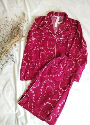 Піжама flannel long pajama set victoria's secret. пакет в подарунок4 фото