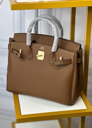 Кожаная сумка в стиле hermes birkin