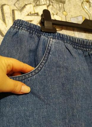 Новые джинсовые удлиненные шорты на резинке, большой размер от angela.8 фото
