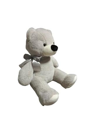 М'яка іграшка ведмедик розмір 50 см колір сірий дитяча м'яка іграшка ведмедик