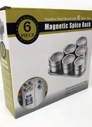 Набор емкостей для специй mag-745 с подставкой на магнитах, баночки для специй up-152 6 шт