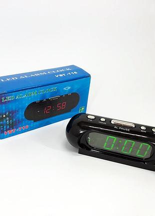 Настольные электронные часы с подсветкой vst-716-2, часы электронные настольные ku-868 светящиеся vst