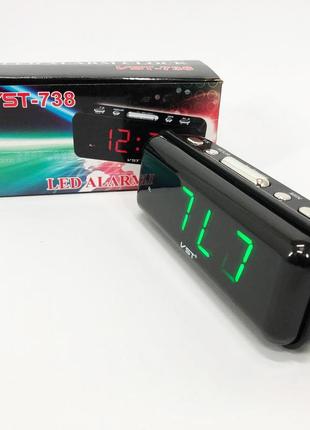 Часы электронные настольные светящиеся цифровые vst-738-4, часы настольные цифровые fm-583 электронные led