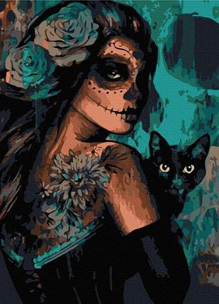 Картина за номерами brushme 40x50см "леді хелловін" bs52659