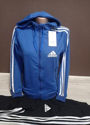 Дитячий спортивний костюм для дівчинки для підлітка адідас туреччина на 6-14 років куртка і штани блакитний