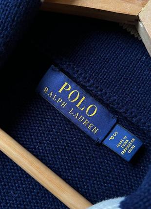 Шикарний кардиган кофта светр polo ralph lauren оригінал поло ральф polo bear люксовий в’язаний синій з нашивками патчами5 фото