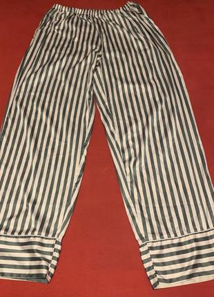 Трендовая атласная полосатая пижама/домашний костюм goso р.l в идеале4 фото