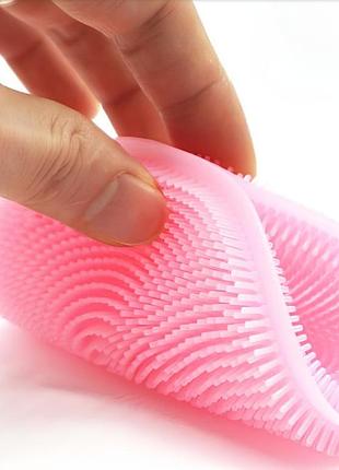 Силіконова губка для миття посуду silicone sponge rose