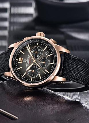 Годинник кварцевий  pagani design ys008 rose gold-brown, чоловічий, кварцовий механізм, сапфірове скло, d c