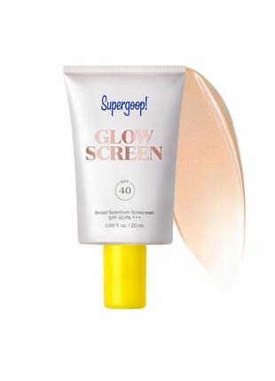 Сонцезахисний крем з сяючим ефектом supergoop glow screen spf 401 фото