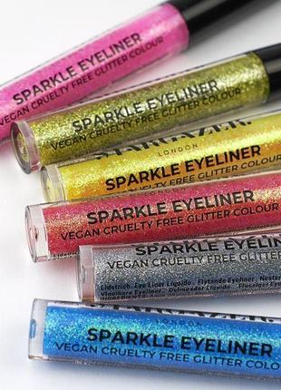 Рідка підводка для очей з блискітками срібна sparkle glitter - silver stargazer5 фото