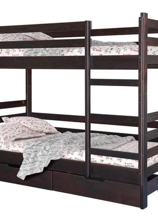 Ліжко двоярусне тоні з ламелями сосна2 фото