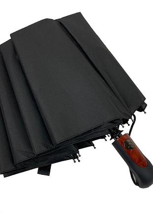 Мужской складной зонт полуавтомат от bellissimo, есть антиветер, черный, 0452-1 prime