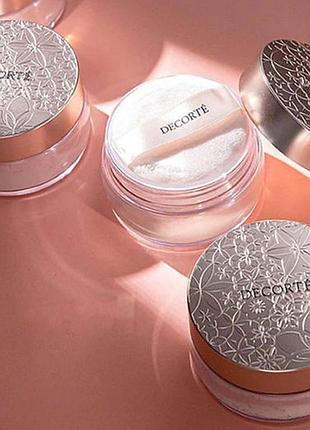 Рассыпчатая пудра, тон сияющий розовый + яркость 80, decorte., япония