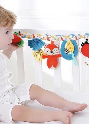 Підвісна іграшка для дитячої кроватки візочка ігрового центру лісова2 фото
