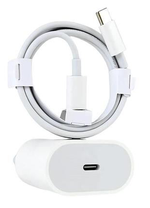 Сетевое зарядное устройство apple power adapter type-c 30w + кабель type-c white