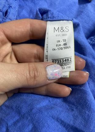 Лляна сорочка оверсайз блуза льон великого розміру батал marks&spencer, xxxl 54-56р3 фото