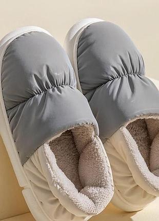 Тапочки дутики меховые женские короткие угги 25,5-26 см