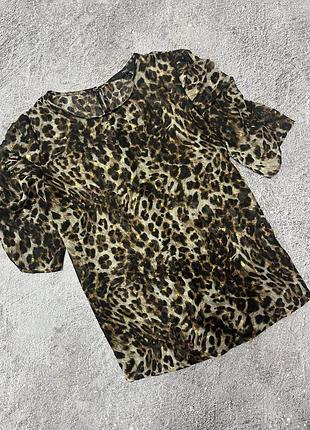 ❤️красива напівпрозора блуза в леопардовий принт
