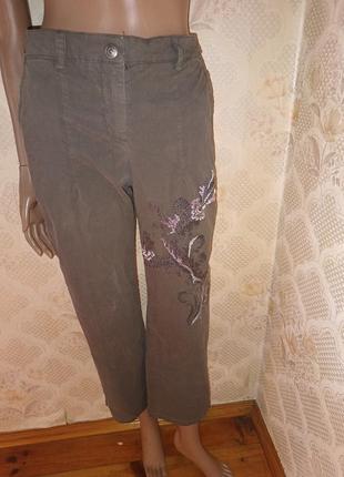 Теплые брюки с подкладкой вышивка