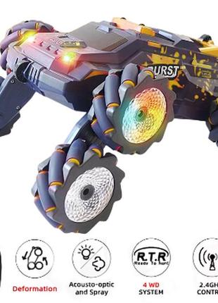 Грушка автомобиль для трюков с шестью колесами на пульте управления berserk stunt car jc03pro жолтая