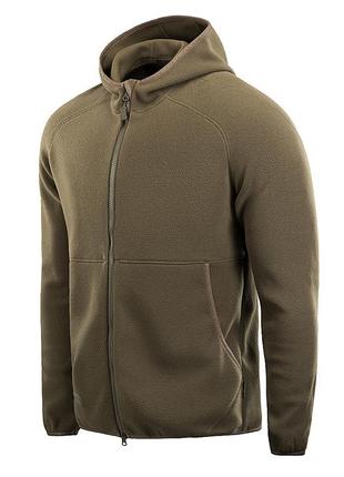 M-tac кофта lite microfleece hoodie army olive, військова фліска олива, тактична кофта тепла, чоловіча фліска