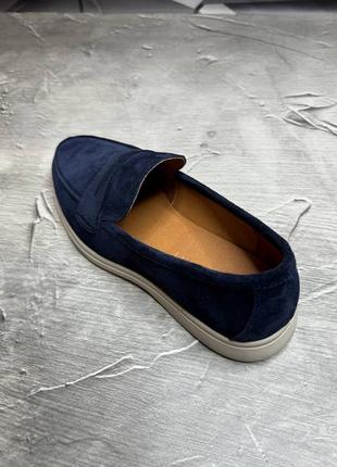 Лоферы мужские замшевые синие lux suede! натуральная замша! все размеры! туфли лоферы...
