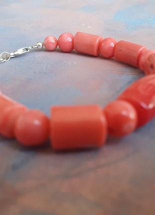 Браслет - коралл розовый