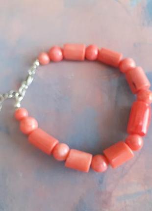 Браслет - коралл розовый