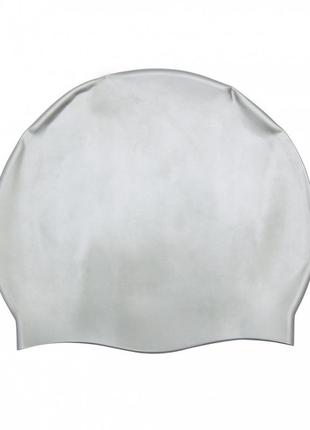 Шапочка для плавания 26006 резиновая серый