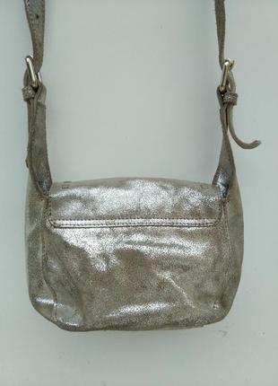Жіноча шкіряна сумка з натуральної шкіри metallic zara3 фото