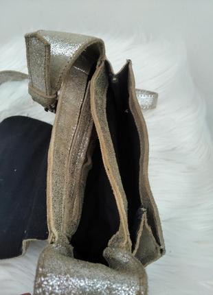 Жіноча шкіряна сумка з натуральної шкіри metallic zara6 фото