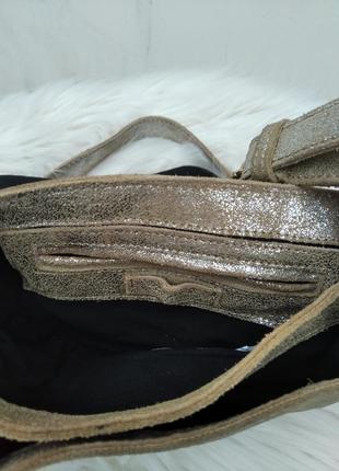 Жіноча шкіряна сумка з натуральної шкіри metallic zara7 фото