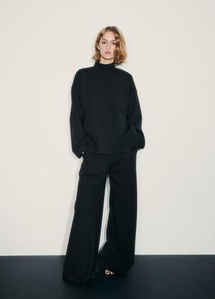Свитшот с горлом свитер zara цвет антрацит