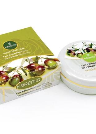 Крем для обличчя та декольте з оливковою олією harems 125 ml