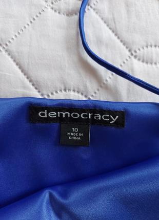 Святкова атласна сукня міді, плаття на тонких бретелях democracy, р. 104 фото