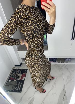 Zara плаття в леопардовий принт віскоза  тренд
