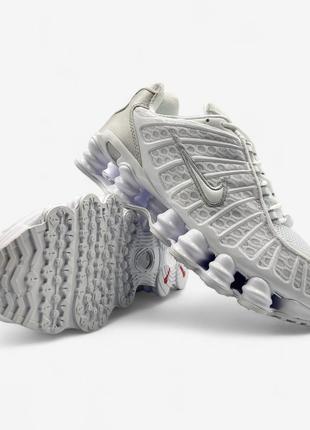 Кроссовки nike shox tl white silver 4