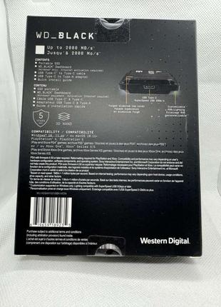 Wd black p40 game drive 1 tb (wdbawy0010bbk-wesn) ssd накопитель новый!!!3 фото