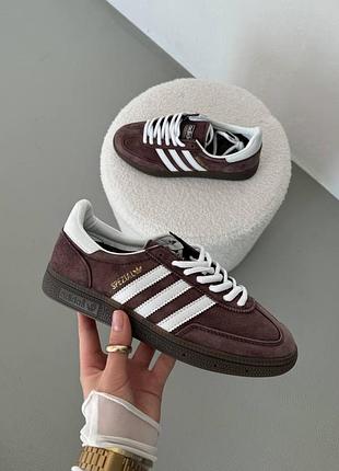 Жіночі кросівки adidas spezial brown white адідас коричневого з білим кольорів